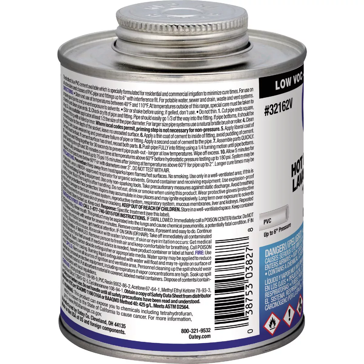 Oatey 16 Oz. Low Voc Medium Bodied Blue Lava PVC Cement - photo 3
