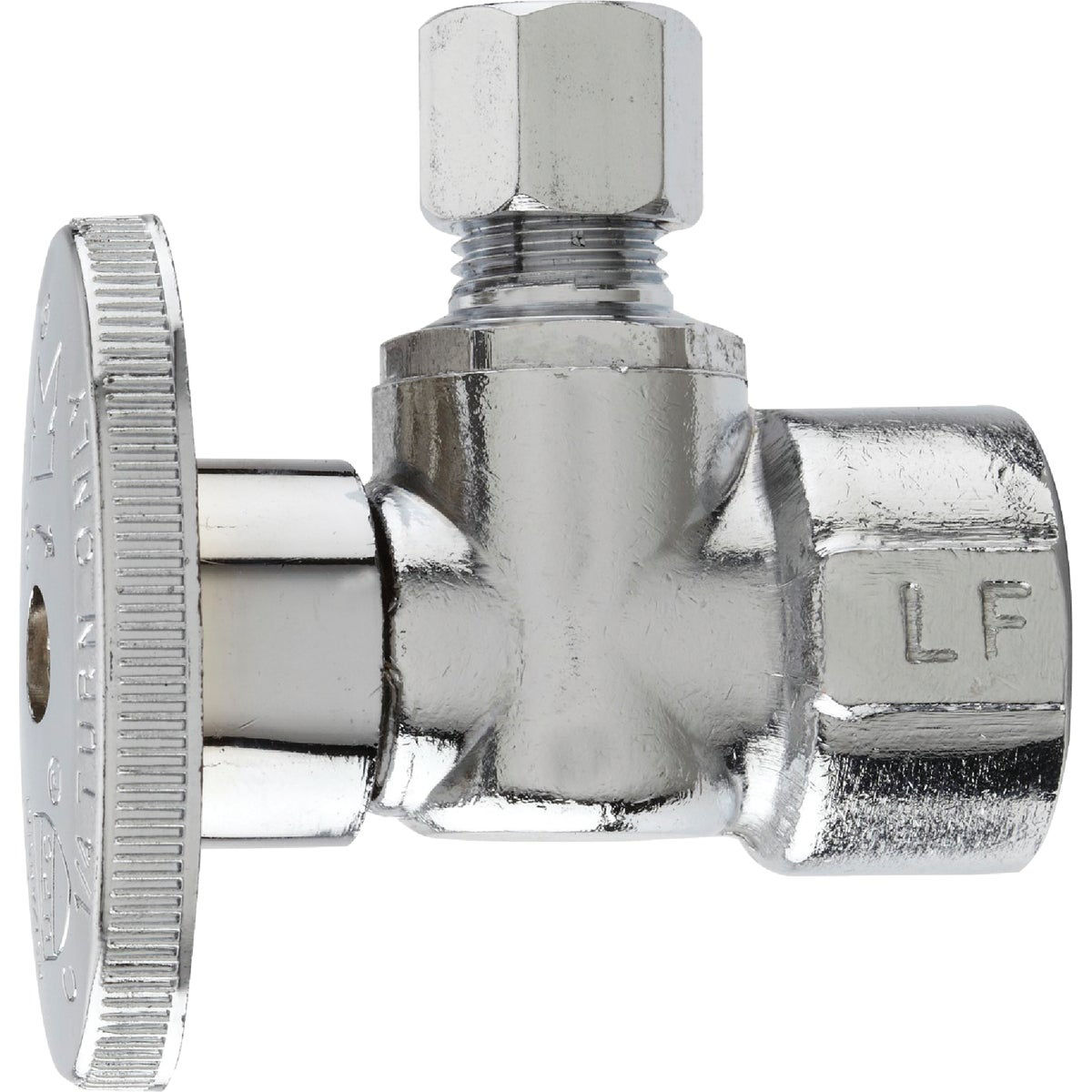 Do it Best 1/2 In. FIP x 1/4 In. OD Chrome-Plated Brass Quarter Turn Angle  Valve