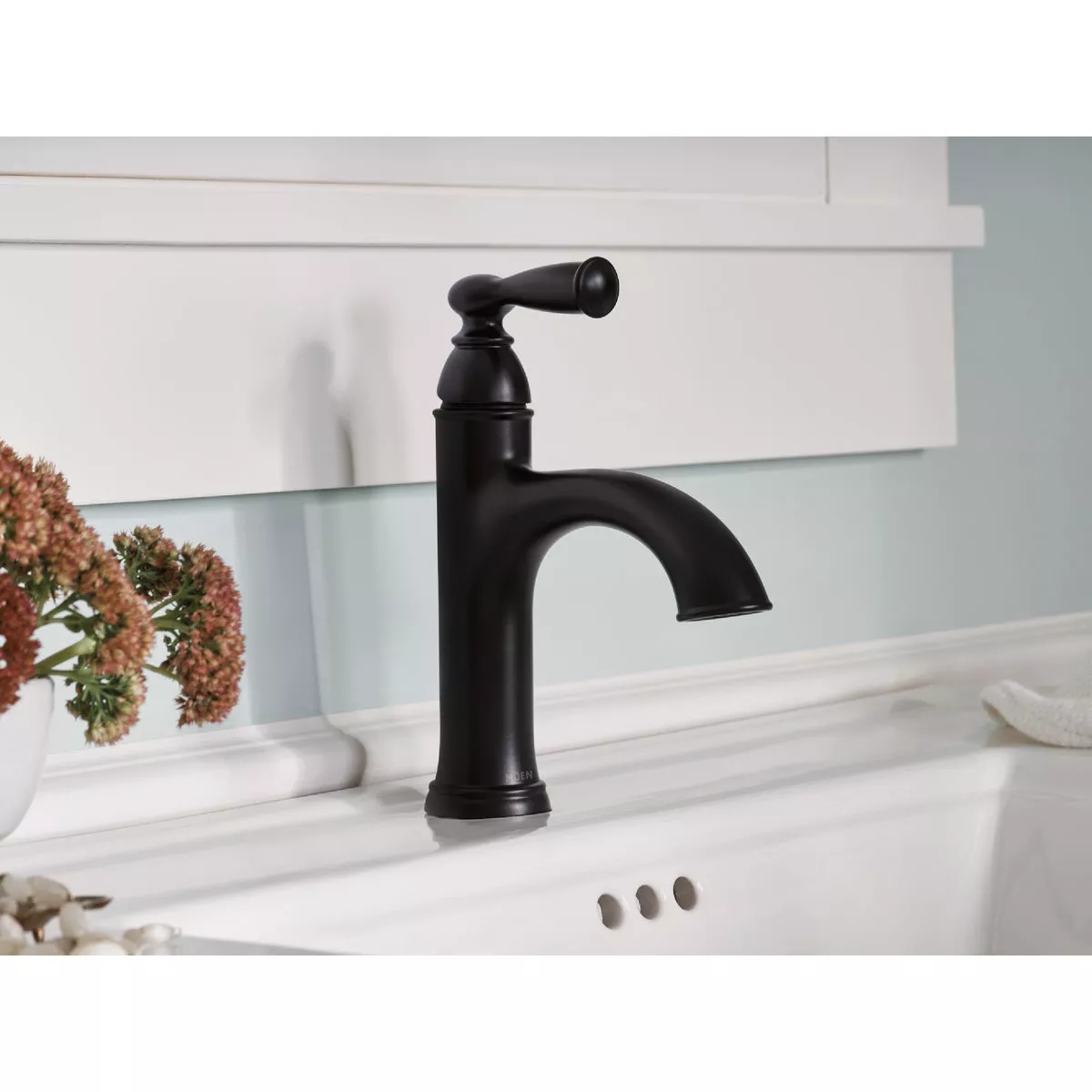 Moen Banbury 1-Handle Lever Centerset Bathroom Faucet, Matte Black - photo 2