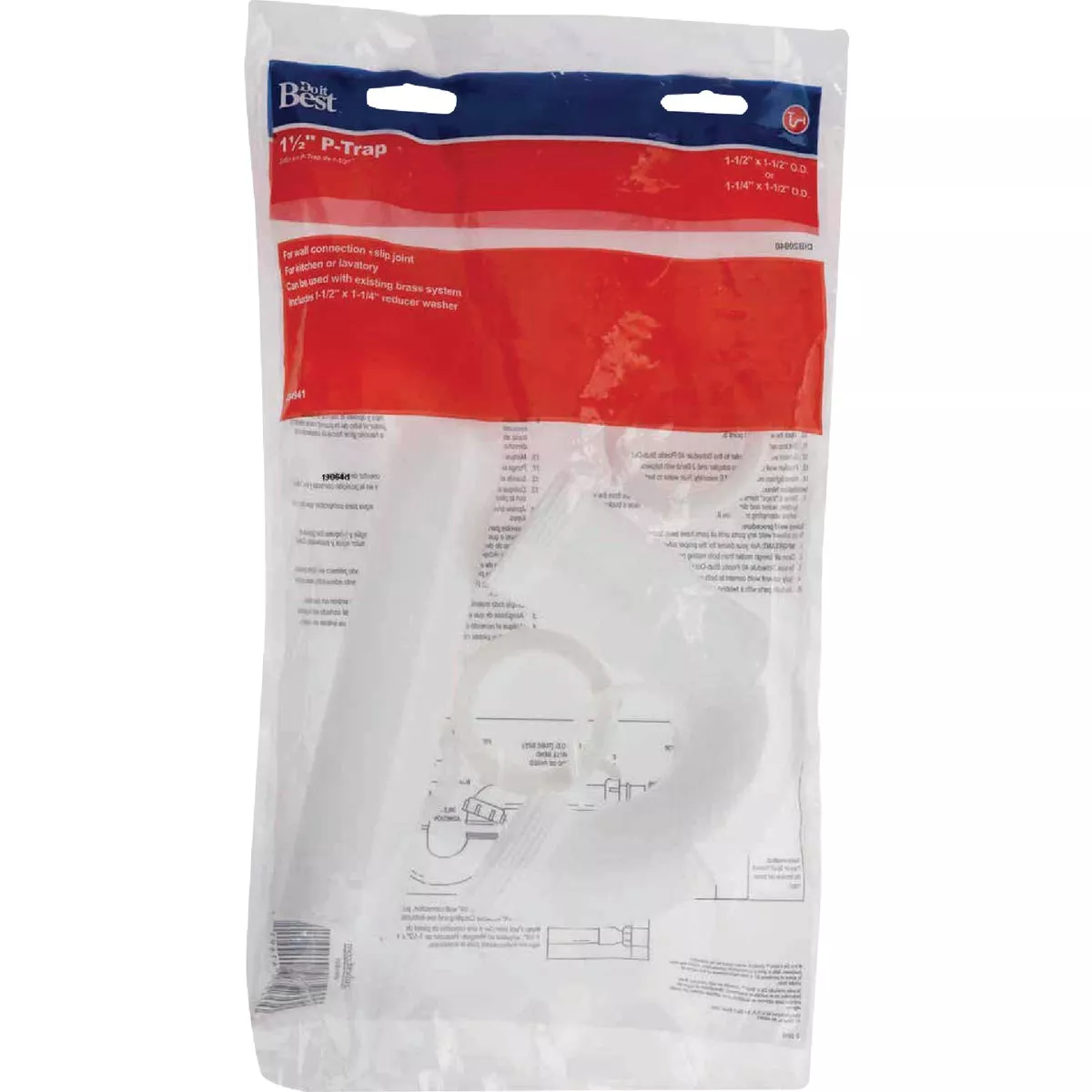 Do it Best 1-1/2 In. to 1-1/4 In. White Plastic P-Trap with Reducer Washer - photo 2