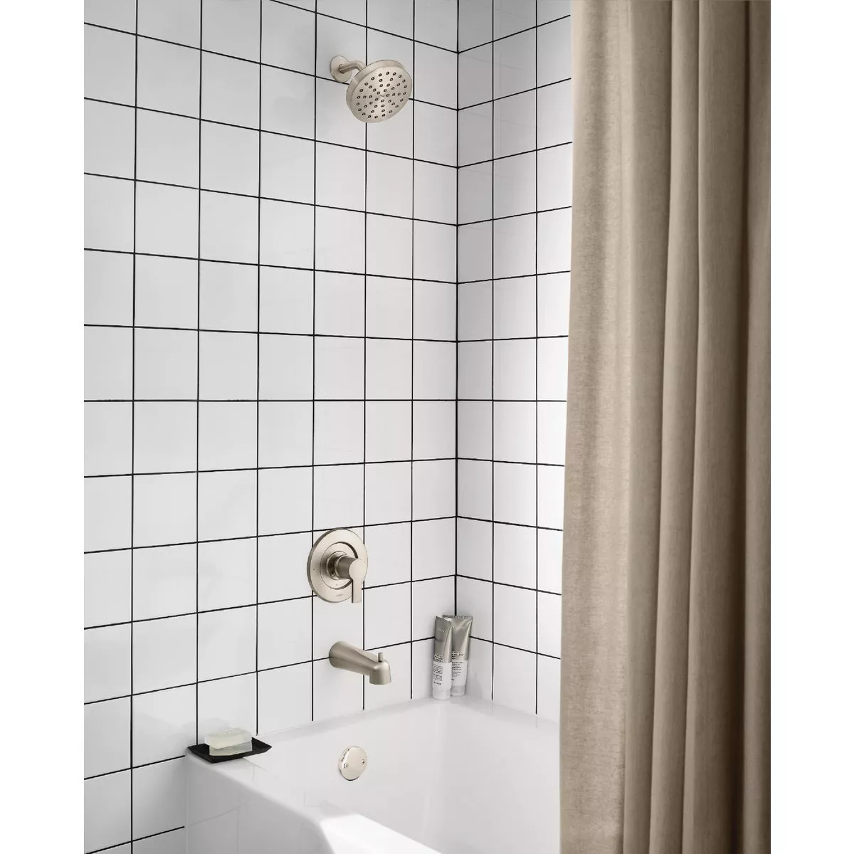 Moen Rinza Posi-Temp 1-Handle Lever Tub & Shower Faucet, Spot Resist Brushed Nickel - photo 3