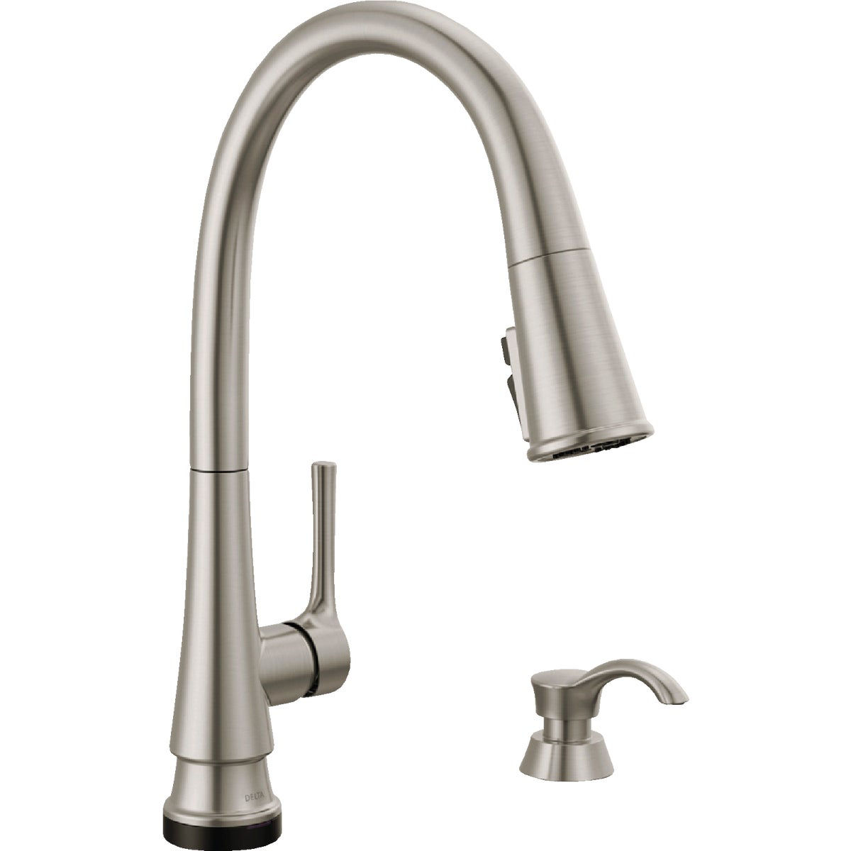 Delta Corwin 1-Handle Pull-Down Kitchen Faucet with Soap Dispenser ...