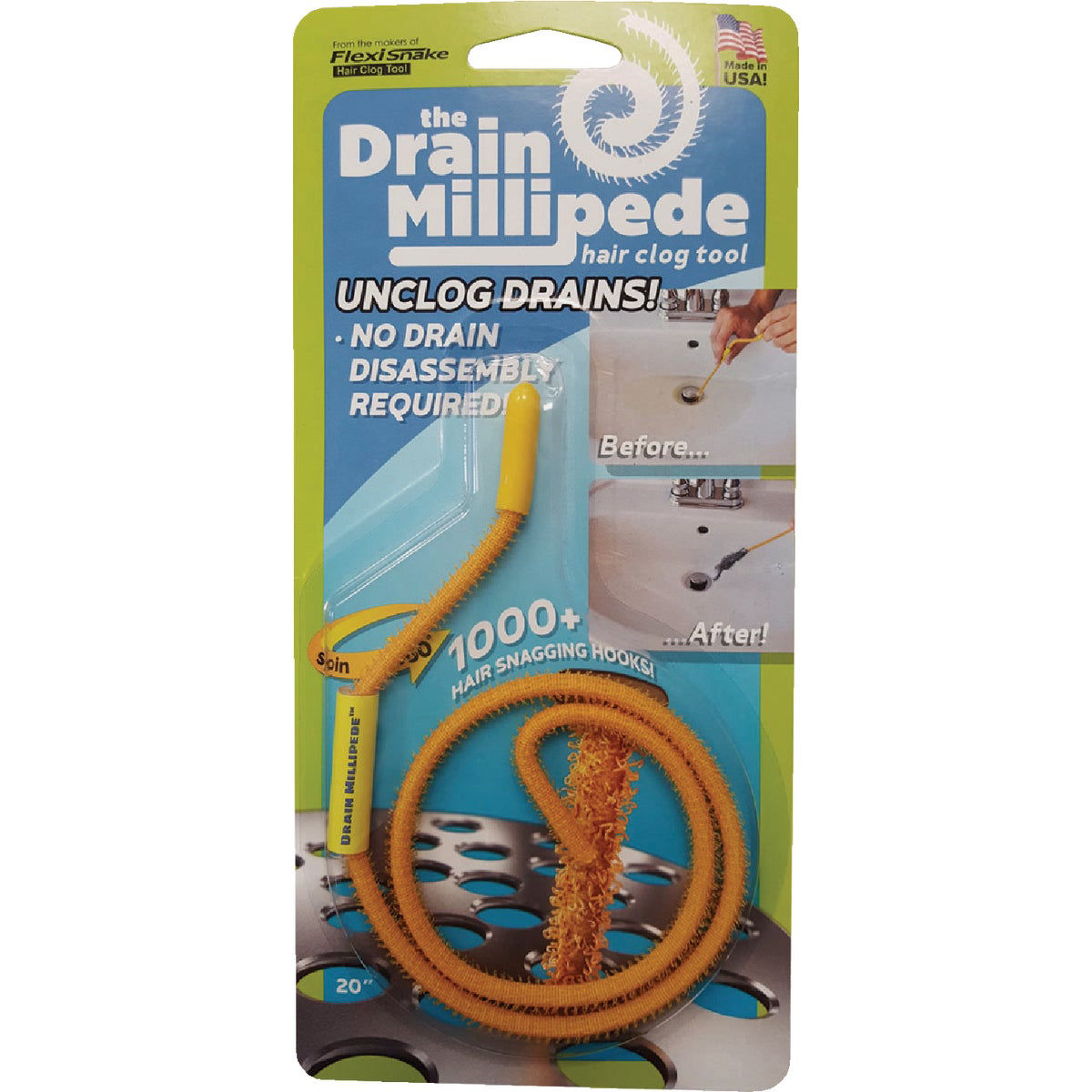 FlexiSnake Drain Millipede Hair Clog Flexible Tool Do it Best
