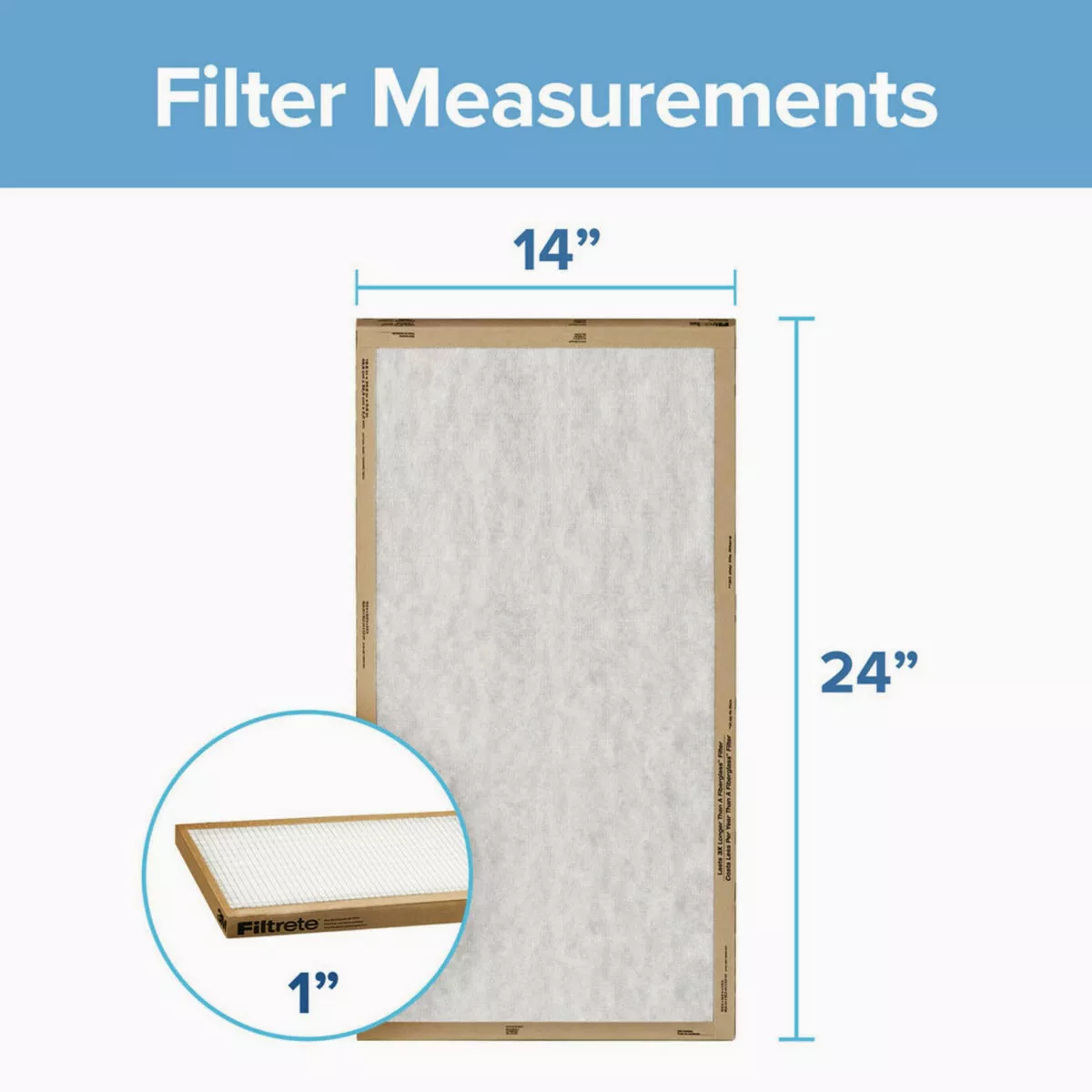 Filtrete 14 In. x 24 In. x 1 In. Basic MPR Flat Panel Furnace Filter, MERV 1 (2-Pack) - photo 2