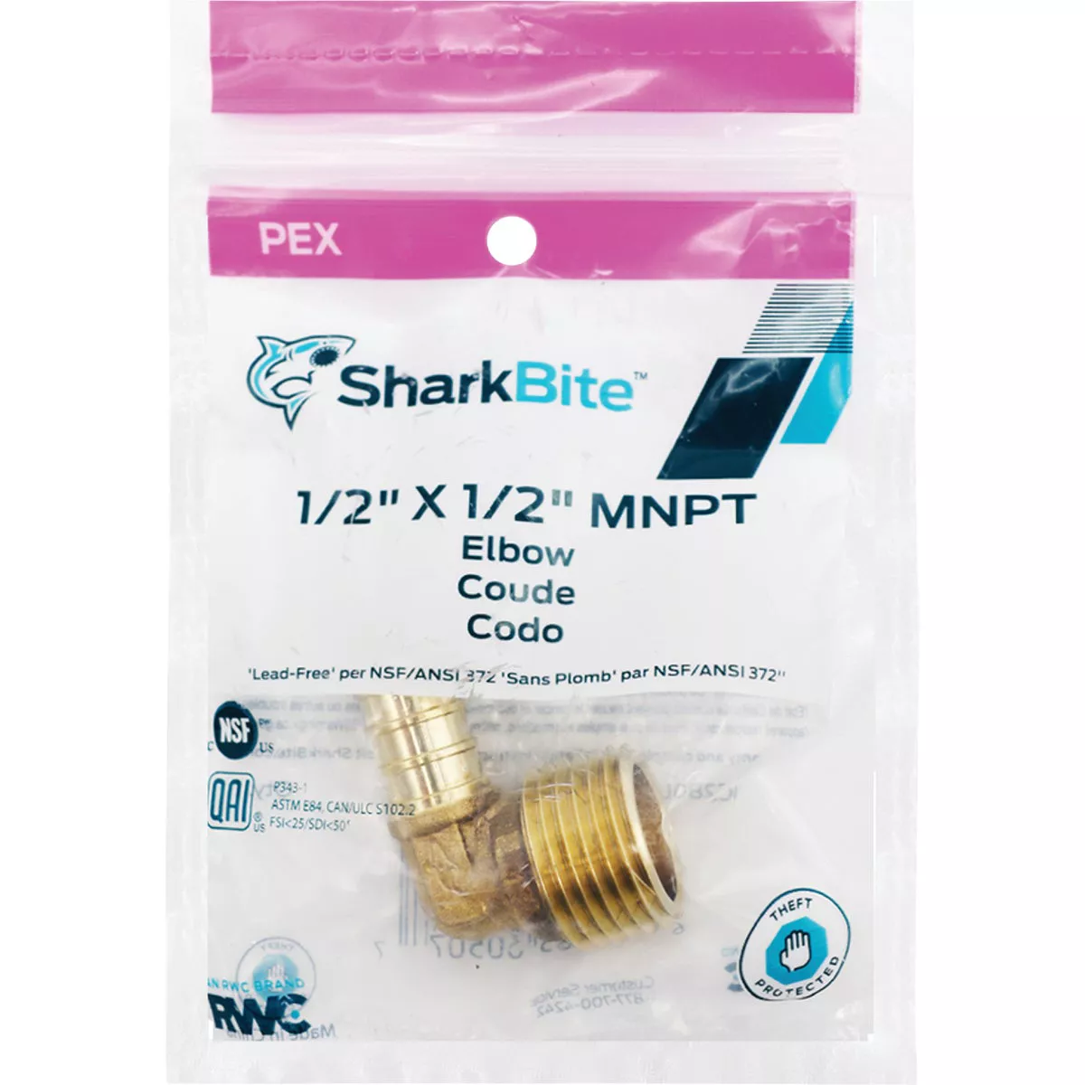SharkBite 1/2 In. Barb x 1/2 In. MNPT 90 Deg. Brass PEX Elbow (1/4 Bend) - photo 2