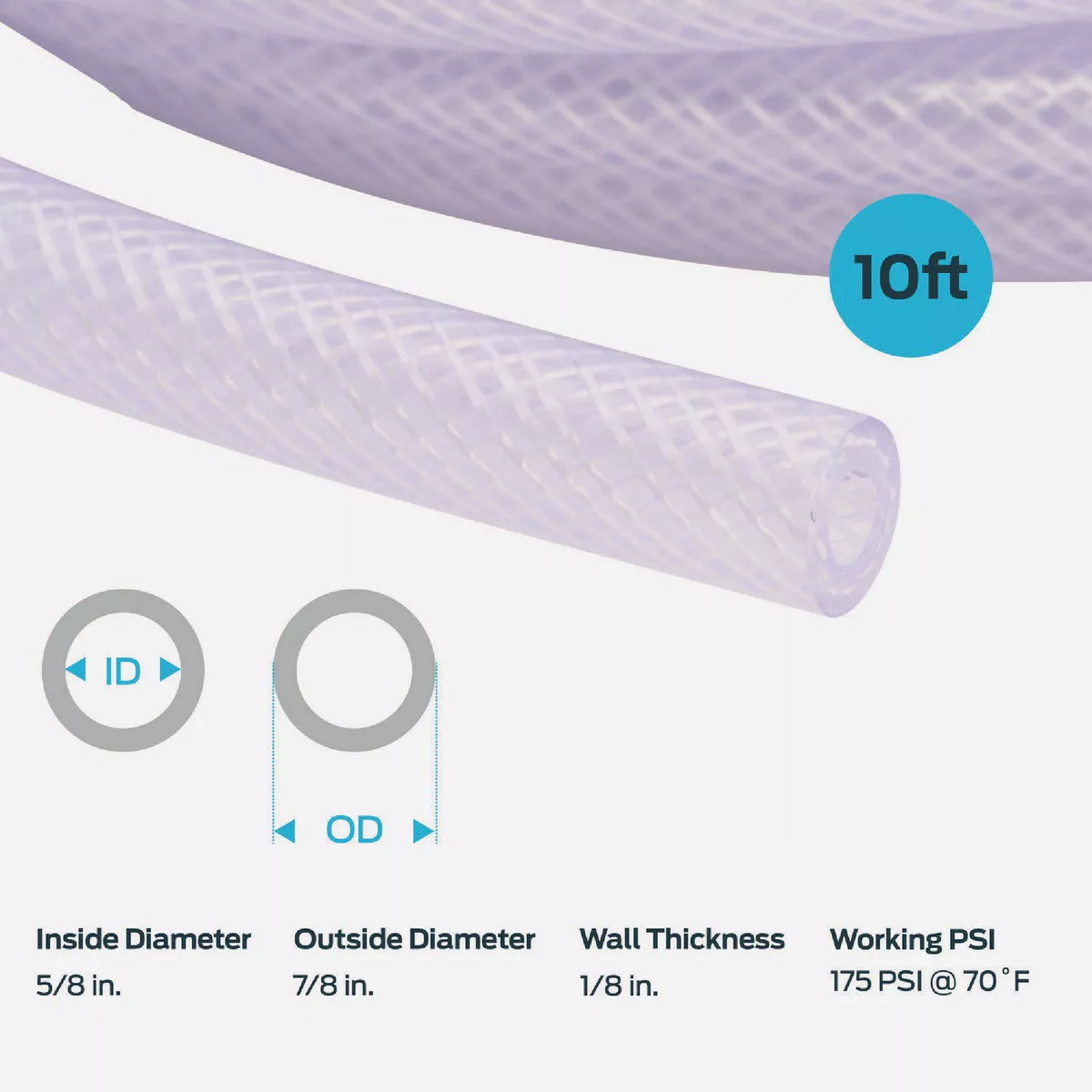 Eastman EZ-Flo 10 Ft. Braided Vinyl Tubing 5/8 In. ID x 7/8 In. OD - photo 4