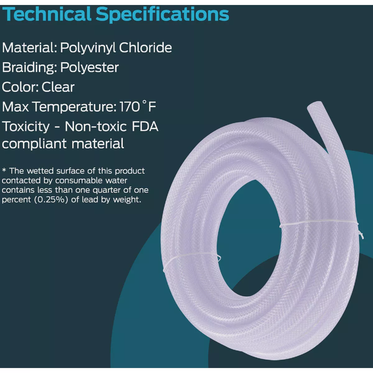Eastman EZ-Flo 10 Ft. Braided Vinyl Tubing 5/8 In. ID x 7/8 In. OD - photo 2
