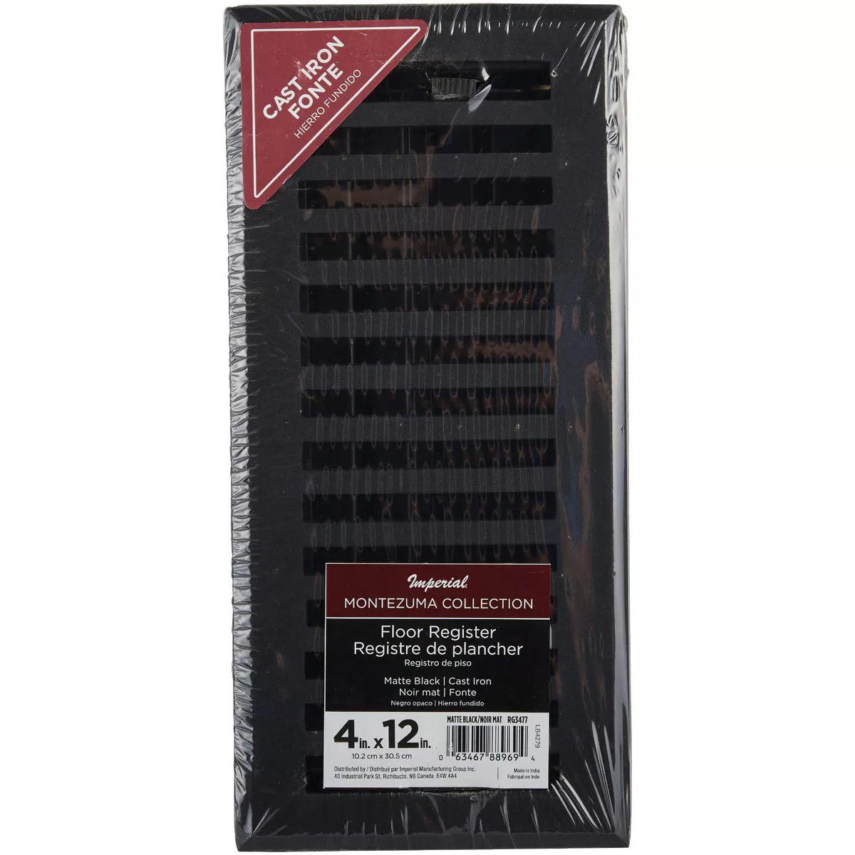Imperial Montezuma 4 In. x 12 In. Cast Iron Steel Floor Register - photo 2