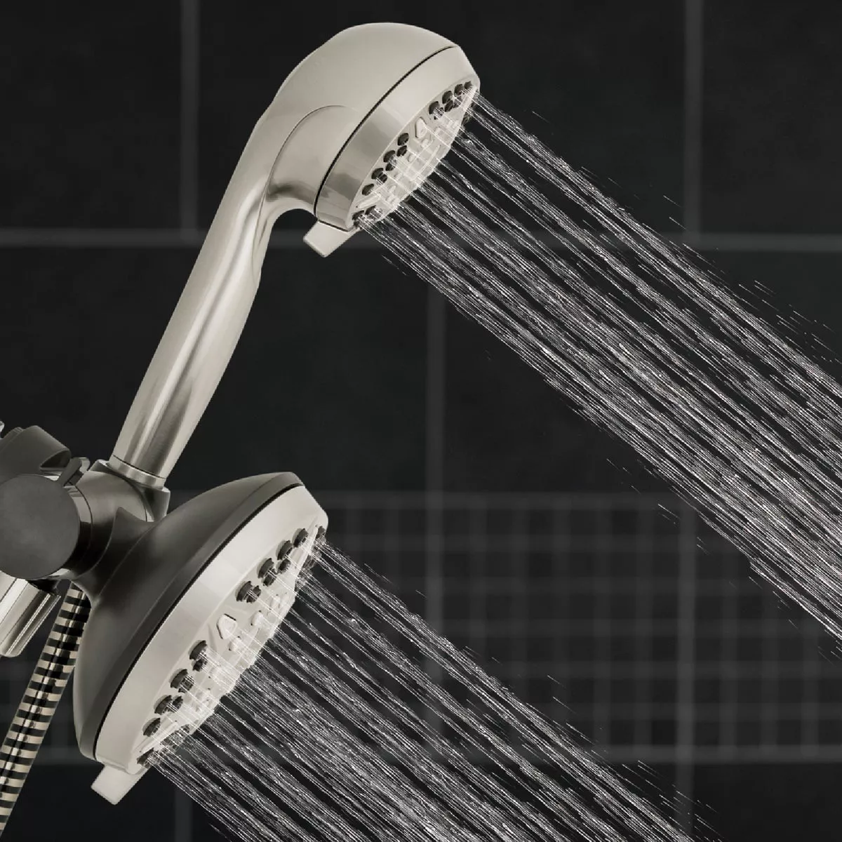 Waterpik PowerPulse Massage Dual Shower System 6+6-Spray 1.8 GPM Combo Handheld Shower & Rainfall Showerhead, Brushed Nickel - photo 5