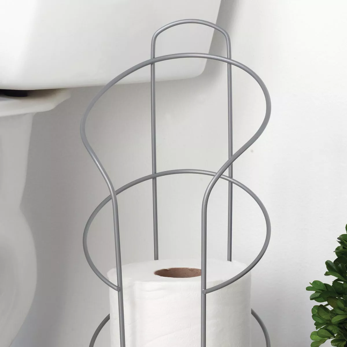 Zenna Home Satin Nickel Freestanding Toilet Paper Holder - photo 3