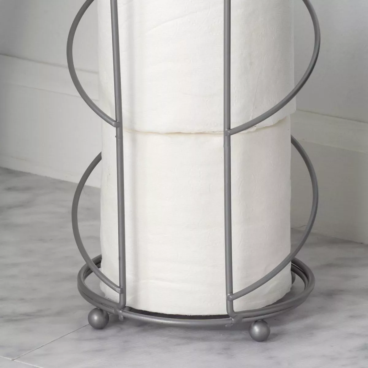 Zenna Home Satin Nickel Freestanding Toilet Paper Holder - photo 4