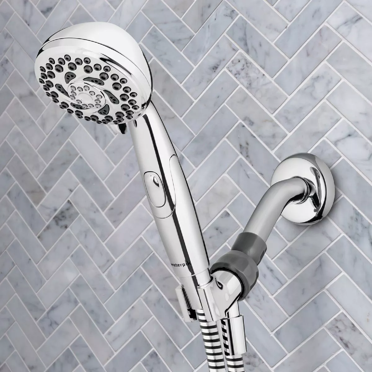 Waterpik PowerSpray+ 6-Spray 1.8 GPM Handheld Shower, Chrome - photo 2