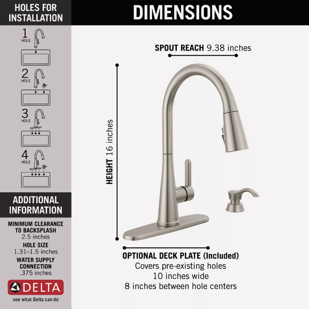 Delta Greydon 1-Handle Pull-Down Kitchen Faucet with Soap Dispenser, Stainless - photo 2