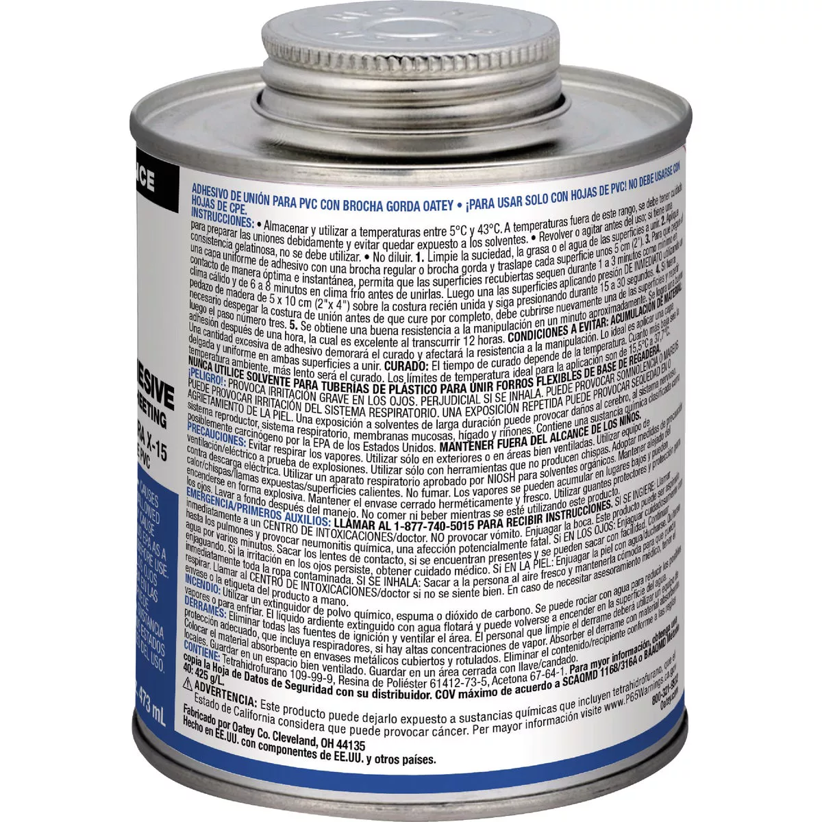 Oatey 16 Oz. Low Voc X-15 Shower Pan Liner Adhesive PVC Cement - photo 3