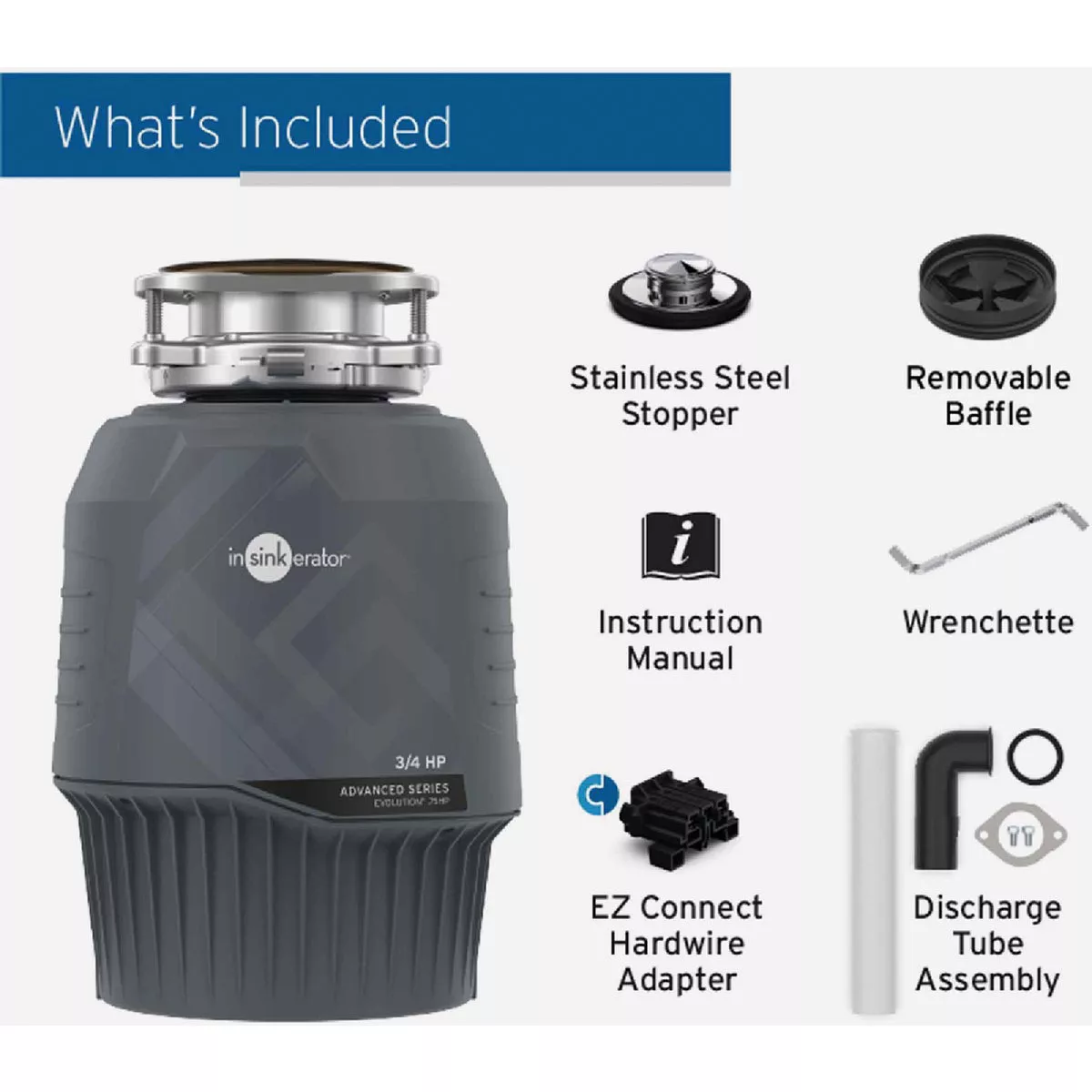 Insinkerator Evolution 3/4 HP Garbage Disposer, 9 Year Warranty - photo 7