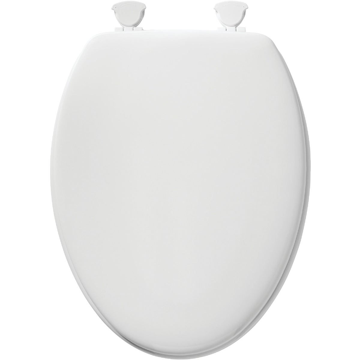 Mayfair Elongated Closed Front White Wood Toilet Seat with Easy Clean
