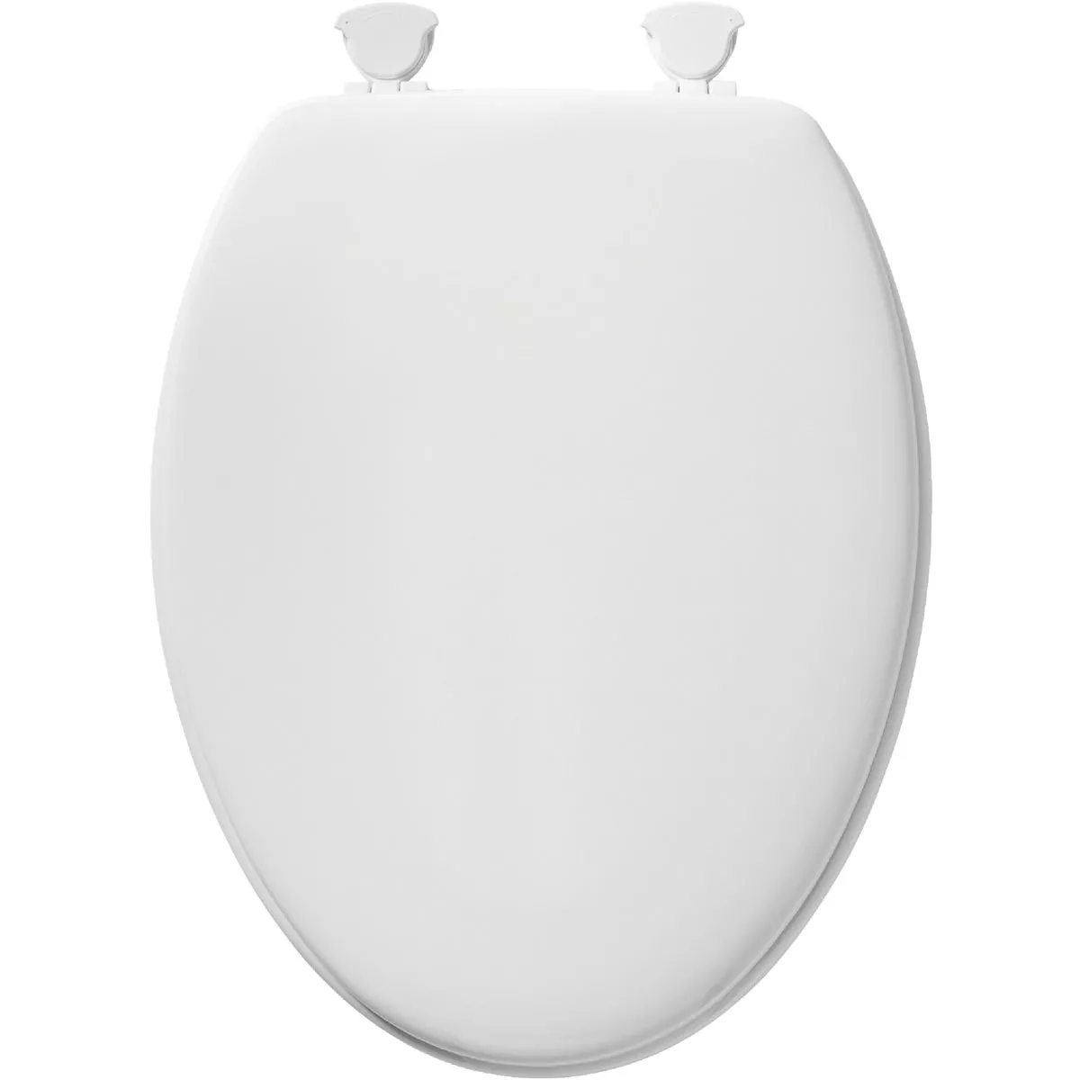 Mayfair Elongated Closed Front White Wood Toilet Seat with Easy Clean & Change Hinges - photo 2