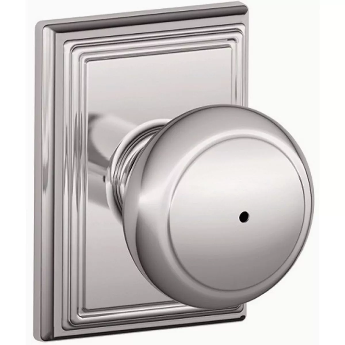 Schlage F Series Privacy Function, Andover Knob, 625 Bright Chrome Finish, Addison Decorative Trim
