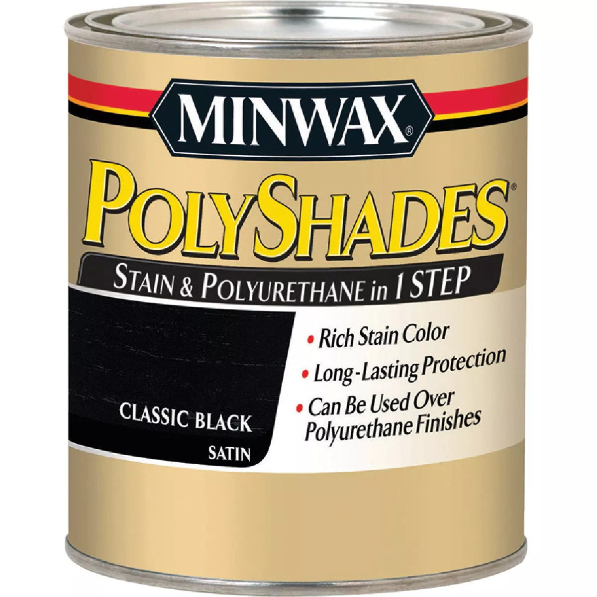Minwax 1/2 Pt. Satin Stain & Finish Polyurethane In 1-Step, Black