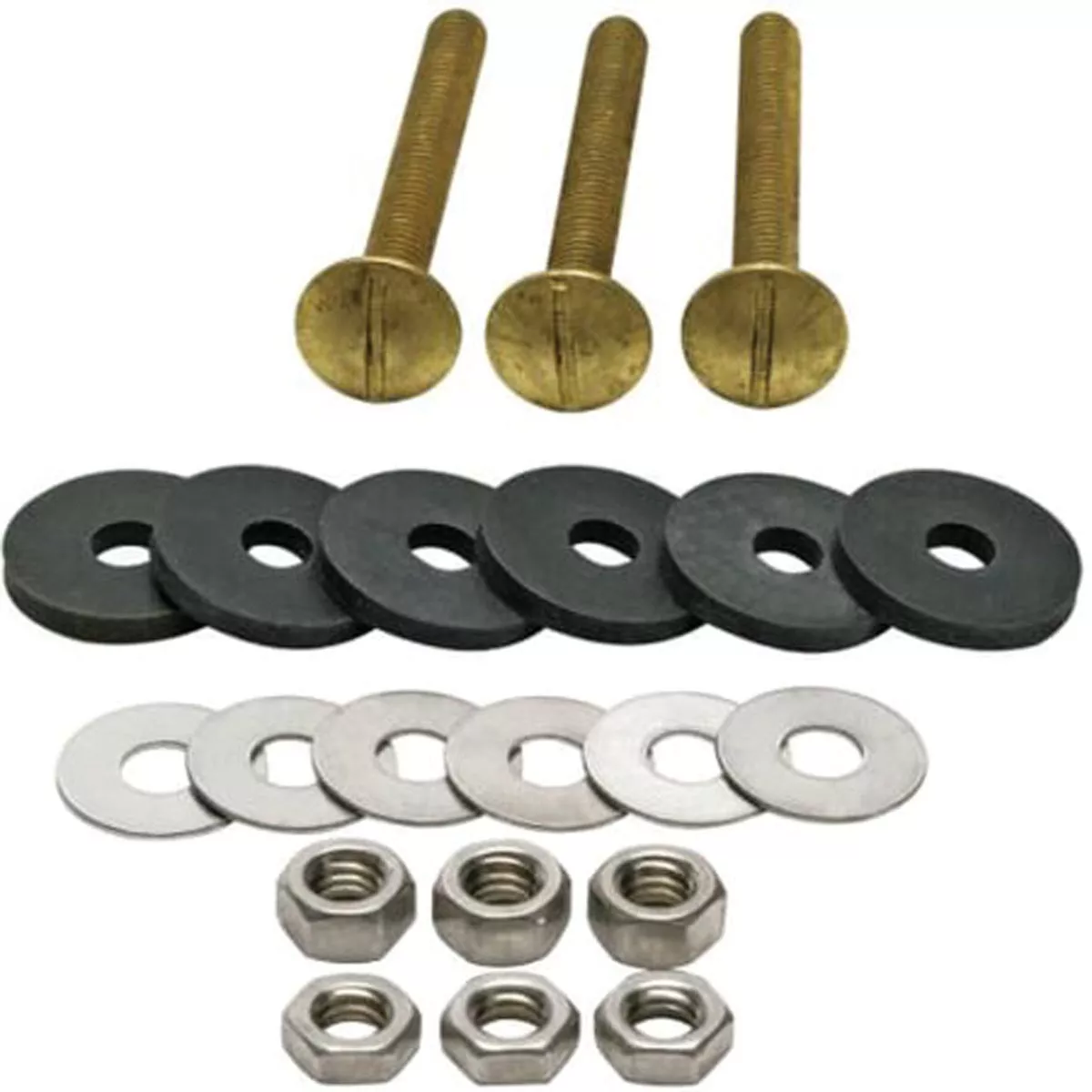 Fluidmaster Toilet Tank-to-Bowl Brass Tank Bolt Kit (3-Pack)