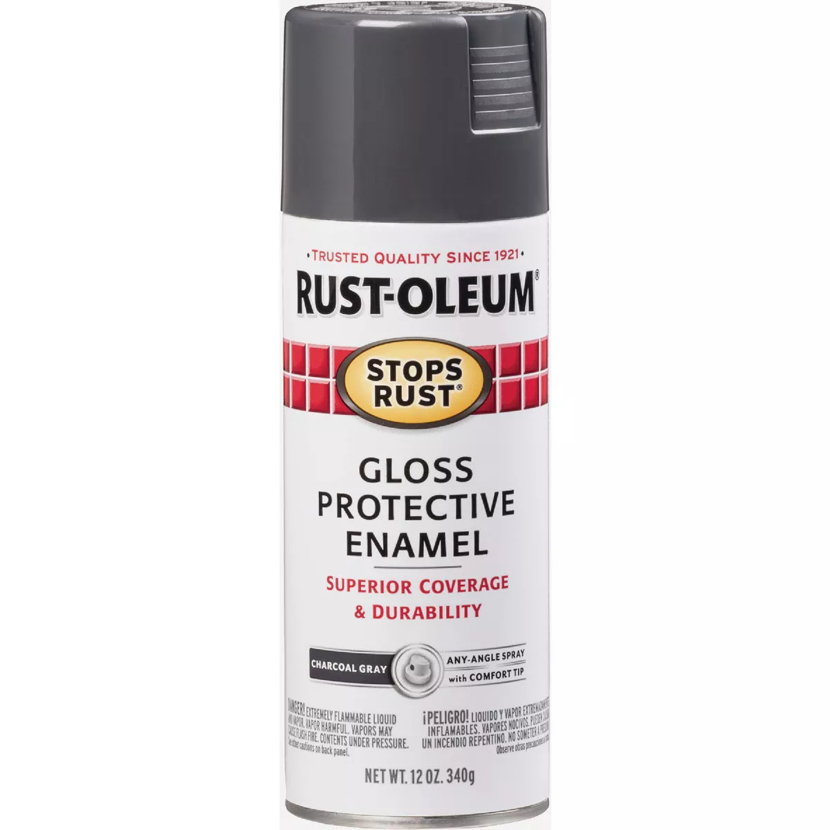 Rust-Oleum Stops Rust Enamel Gloss Charcoal Gray-12 oz