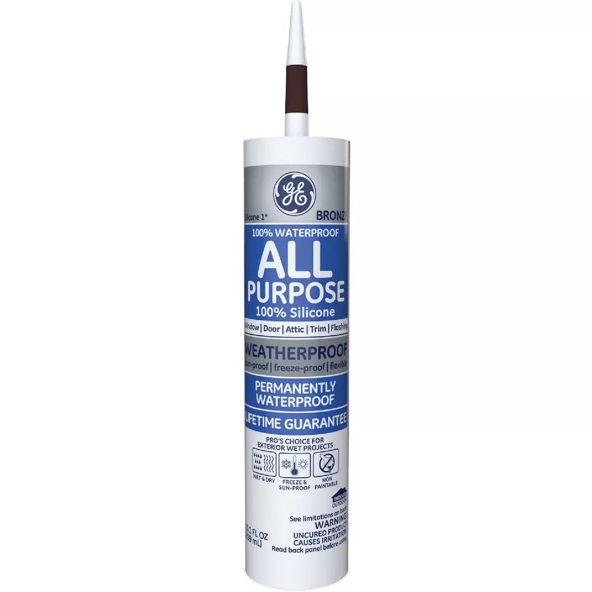 GE 10.1 Oz. Bronze All Purpose 100% Silicone Sealant