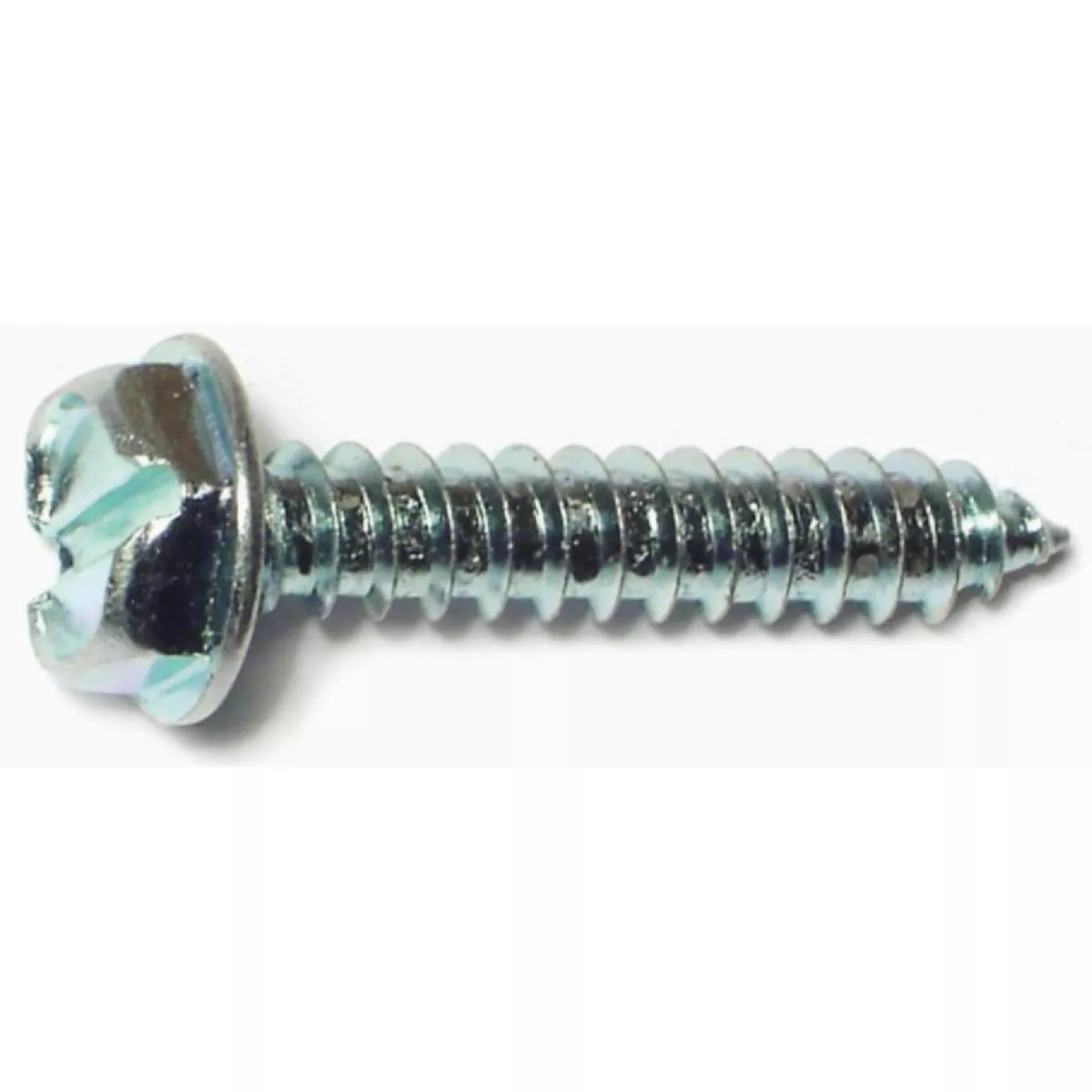 Midwest Fastener #10 x 1 In. Zinc Plated Steel Slotted Hex Washer Head Sheet Metal Screws