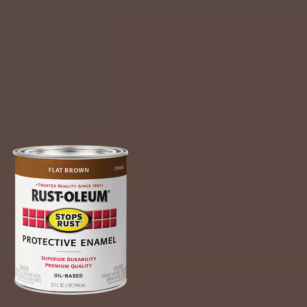Rust-Oleum Stops Rust Enamel Flat Brown-QT