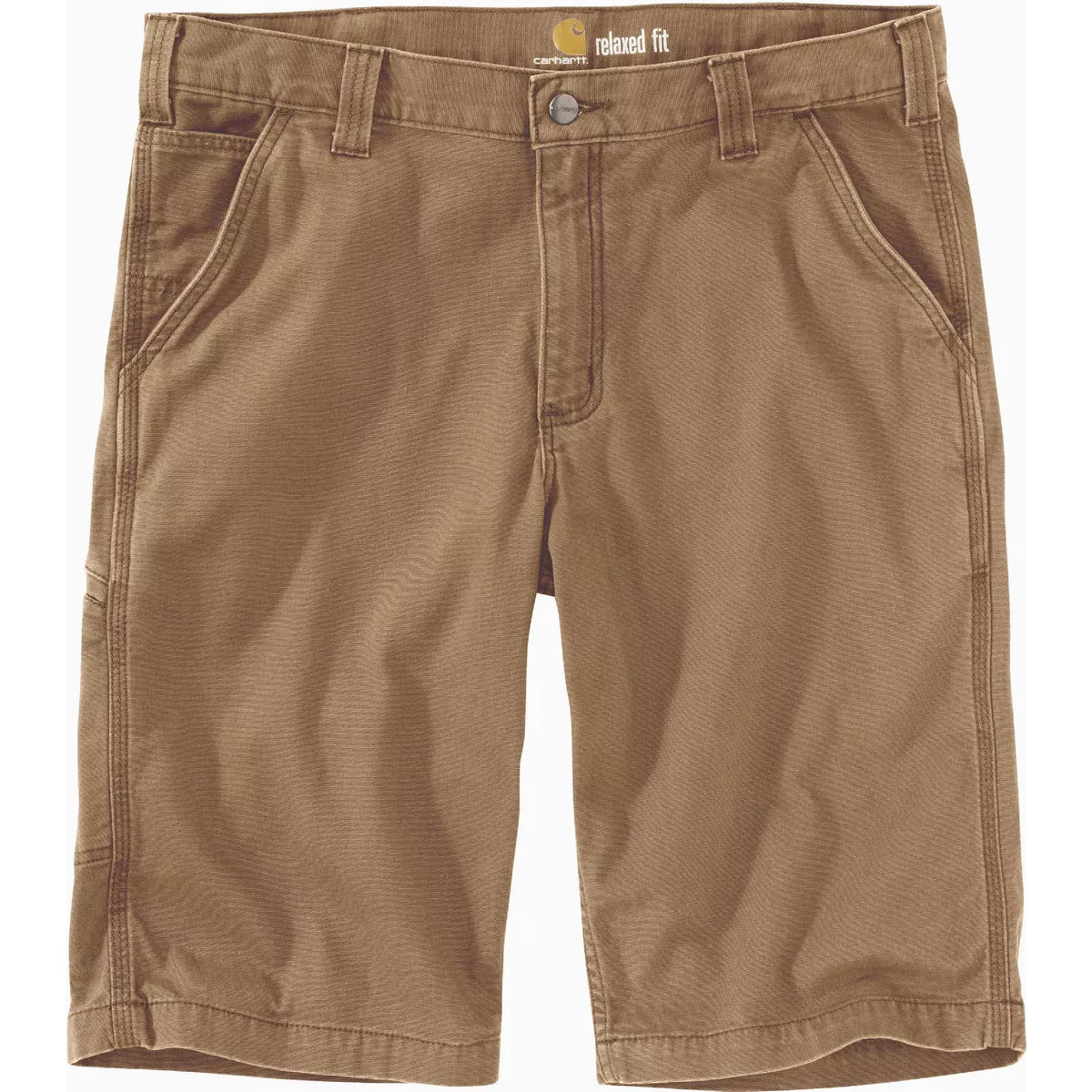 Carhartt Rugged Flex Men's 38 Dark Khaki Canvas 5-Pocket Work Shorts, Relaxed Fit