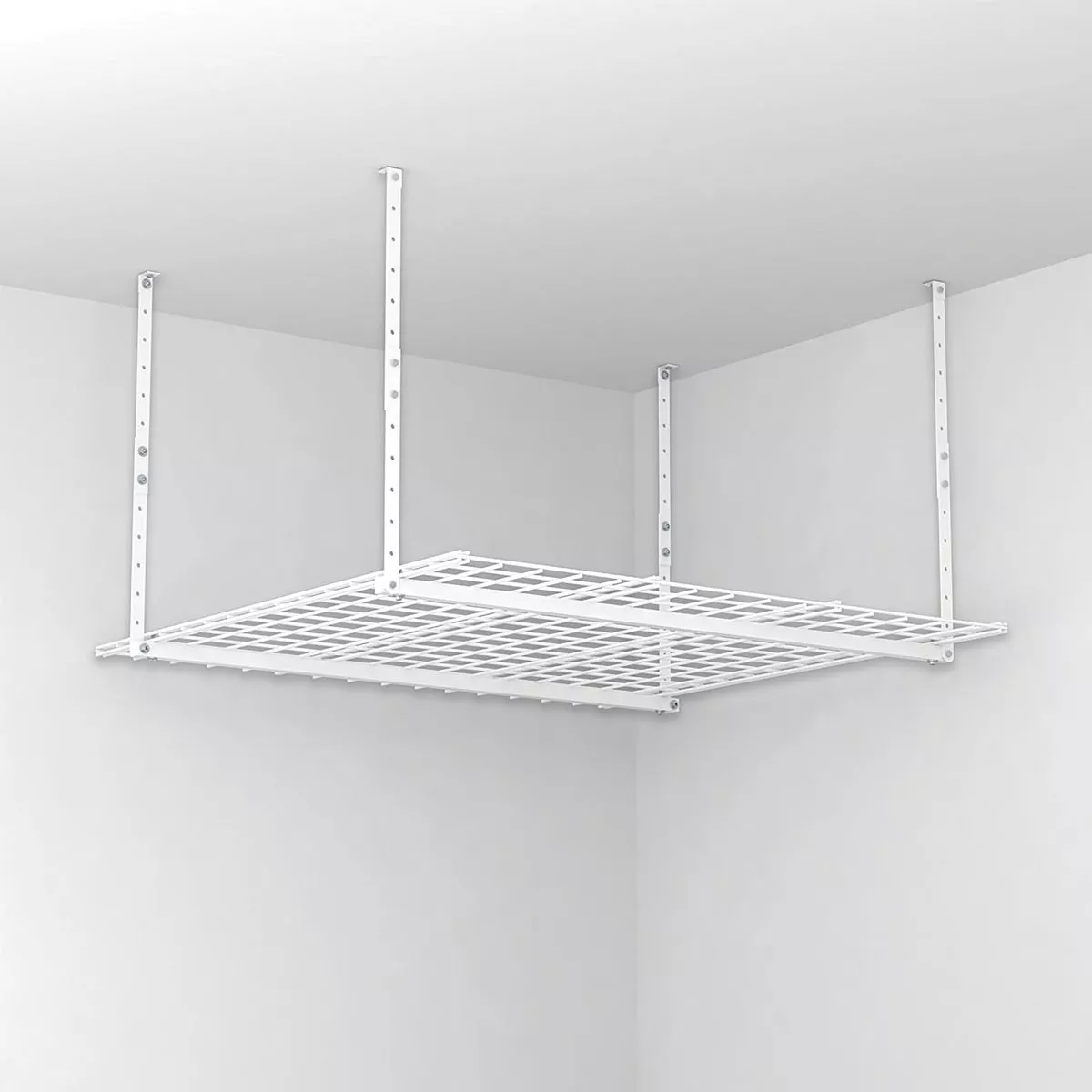 Hyloft White 45" L. Adjustable from 17" to 28" H. Ceiling Loft Shelf
