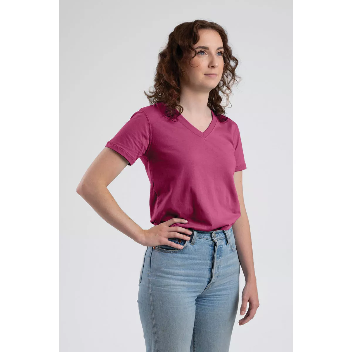 Berne Women's Small Regular Light Magenta Performance V-Neck Short Sleeve T-Shirt