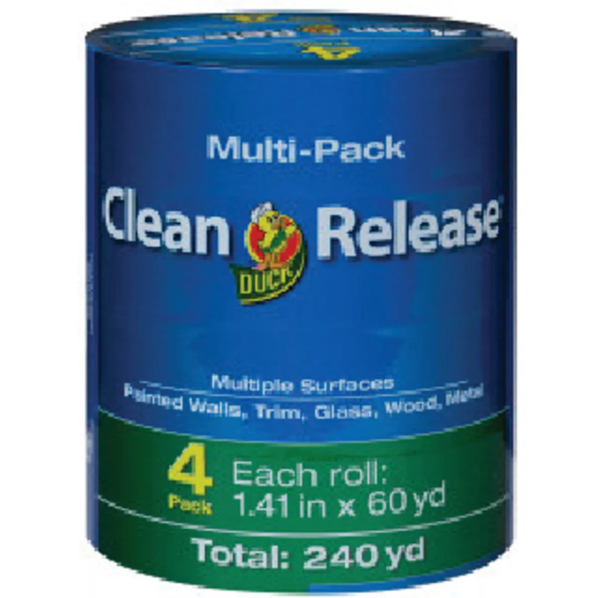 Duck Brand Clean Release Blue Tape 1.41" 60 Yd. Blue Masking Tape (4-Count)
