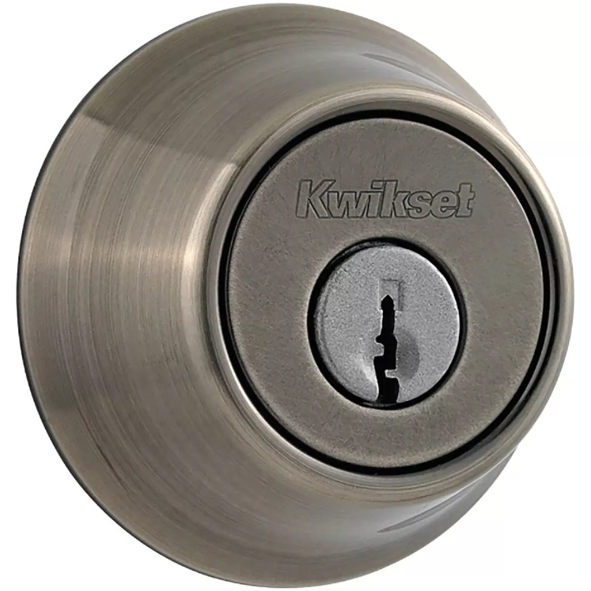 Kwikset Single Cylinder Deadbolt, Antique Nickel