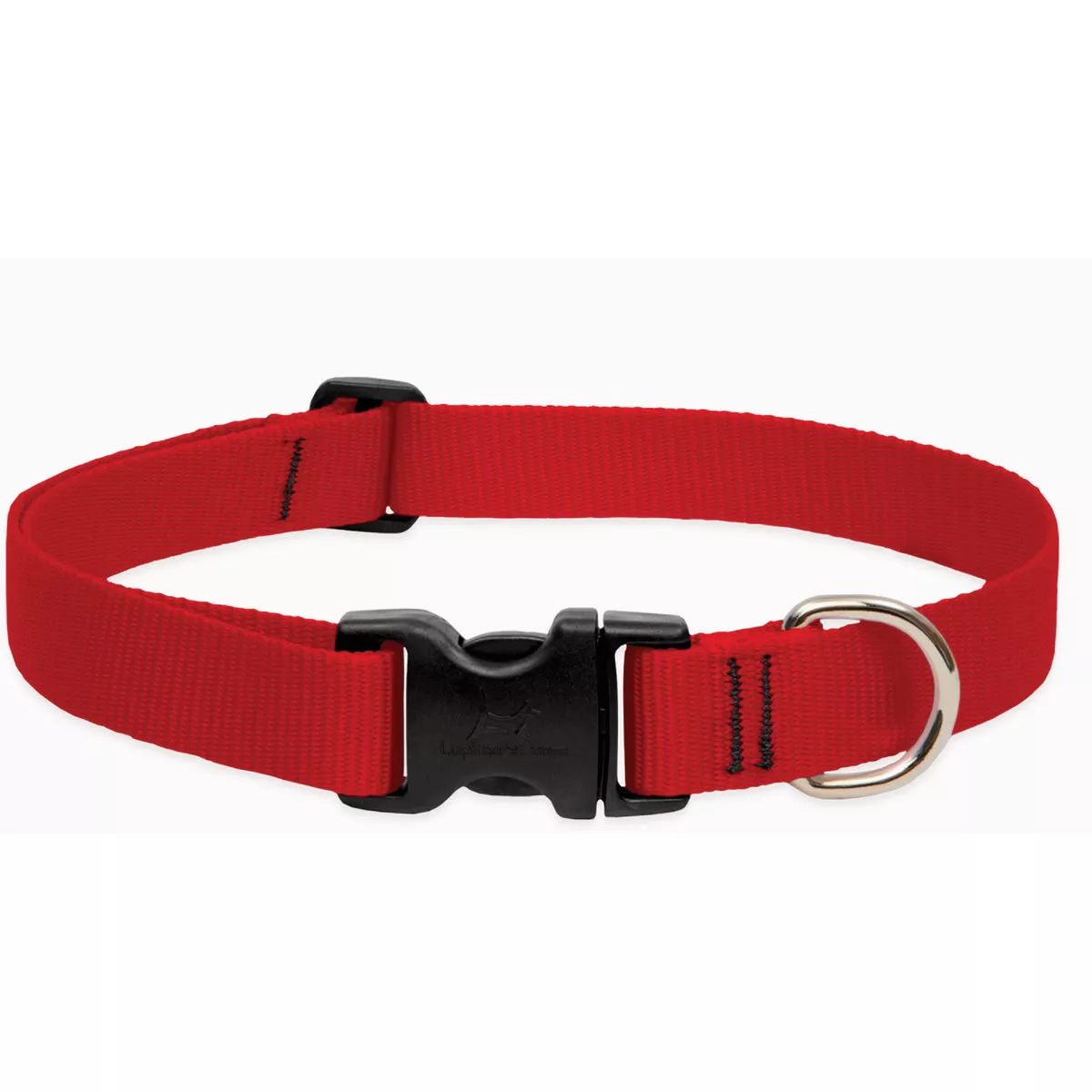 Lupine Adjustable 13 to 22 In. Red Small to Medium Dog Nylon Dog Collar