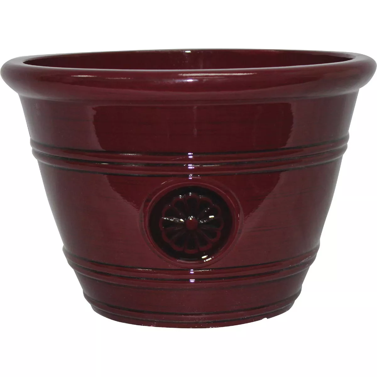 ATT Southern Modesto 12 In. Resin Oxblood Planter