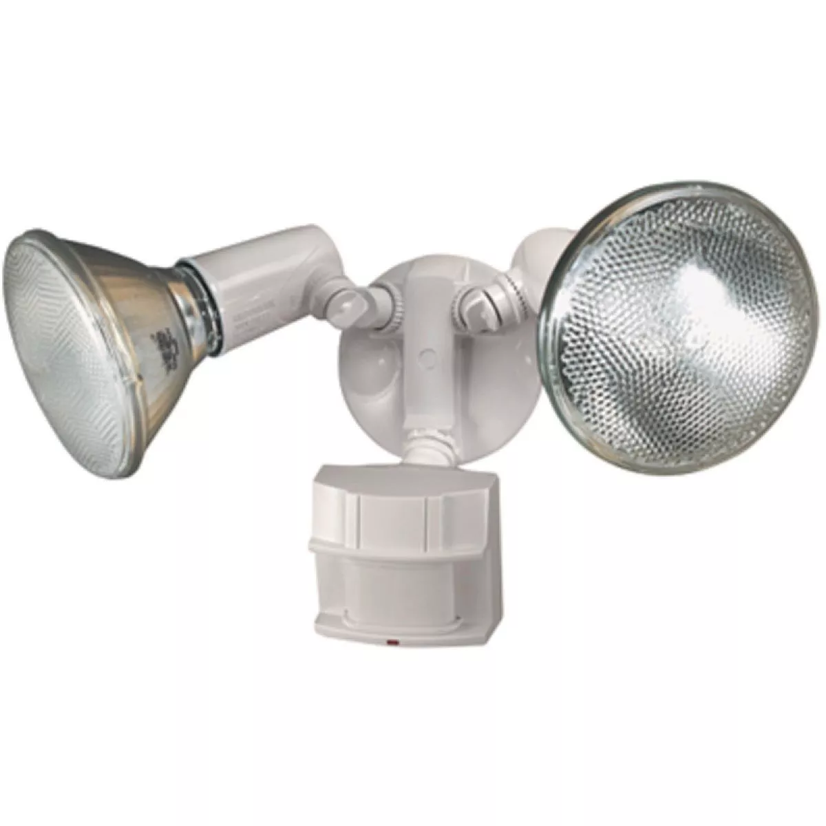 Heath Zenith White Motion Sensing Dusk-To-Dawn Halogen Floodlight Fixture, 150 Deg.