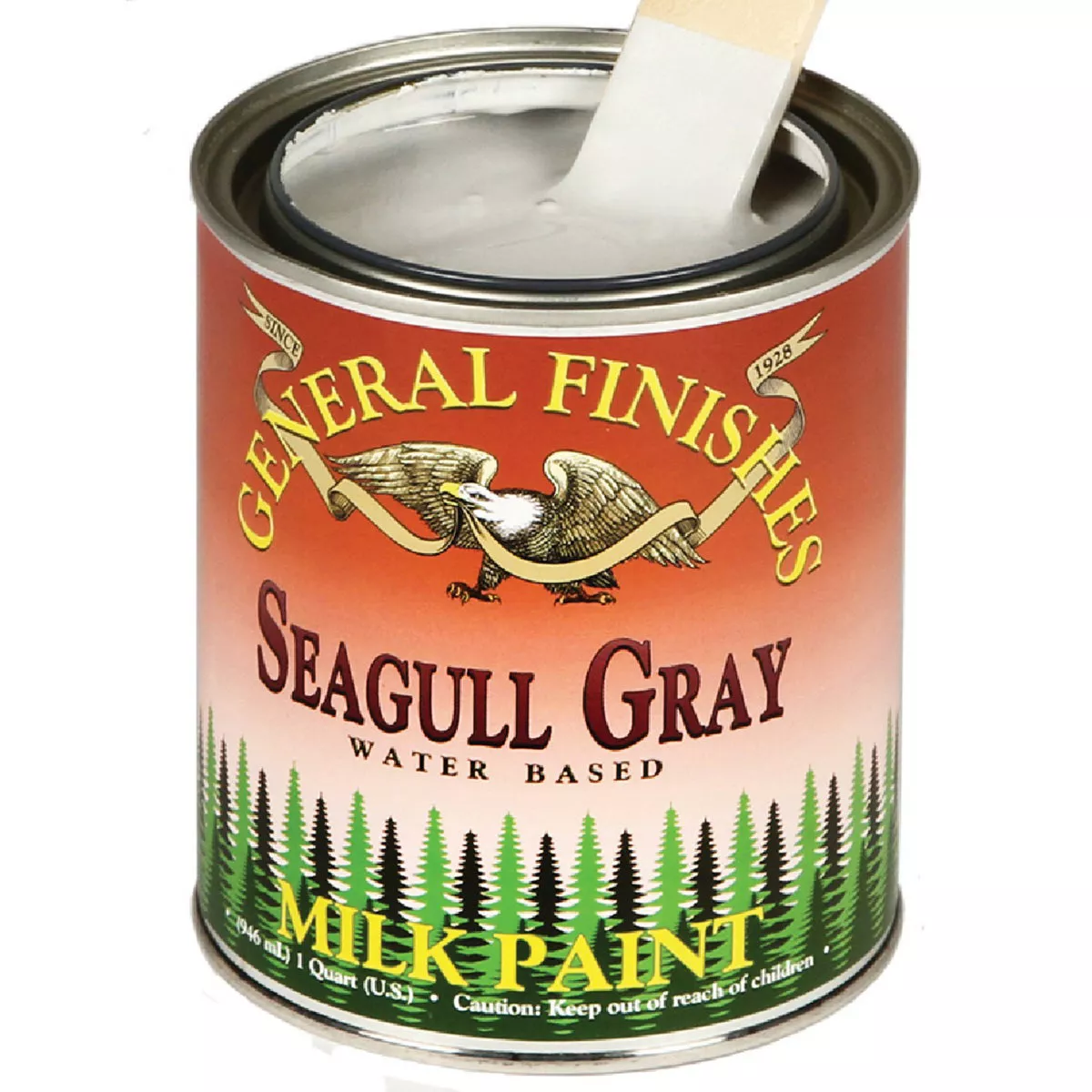 General Finishes Sealgull Gray Satin Milk Paint, 1 Qt., 195-782