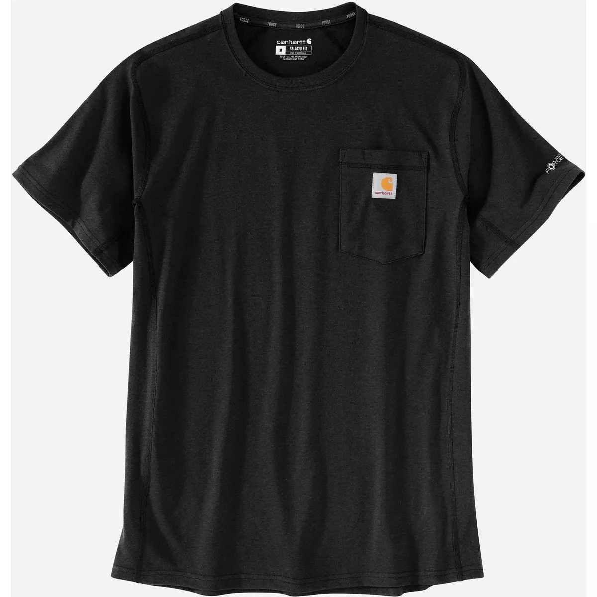 Carhartt Force Men's 3XL Tall Black Midweight Short Sleeve Pocket T-Shirt, Relaxed Fit