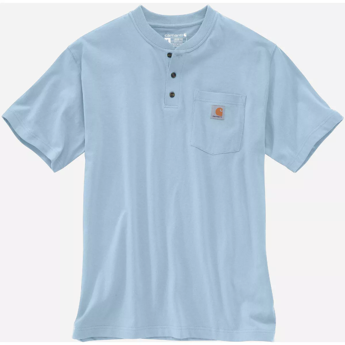 Carhartt Men's 3XL Regular Moonstone Heavyweight Short Sleeve Henley Pocket T-Shirt, Loose Fit