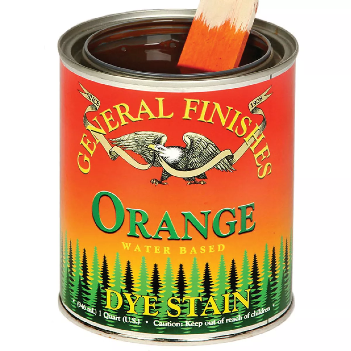General Finishes Water Based Dye Orange Interior Stain, 1 Qt., 196-449
