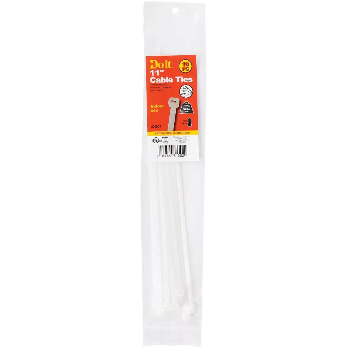 Do it Best 11 In. x 0.189 In. Natural Color Molded Nylon Cable Tie (10-Pack)