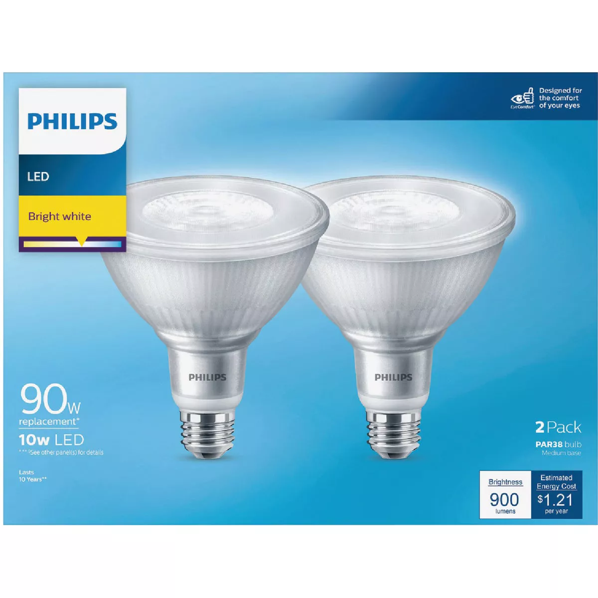 Philips 90W Equivalent Bright White PAR38 Medium LED Floodlight Light Bulb (2-Pack) - photo 2
