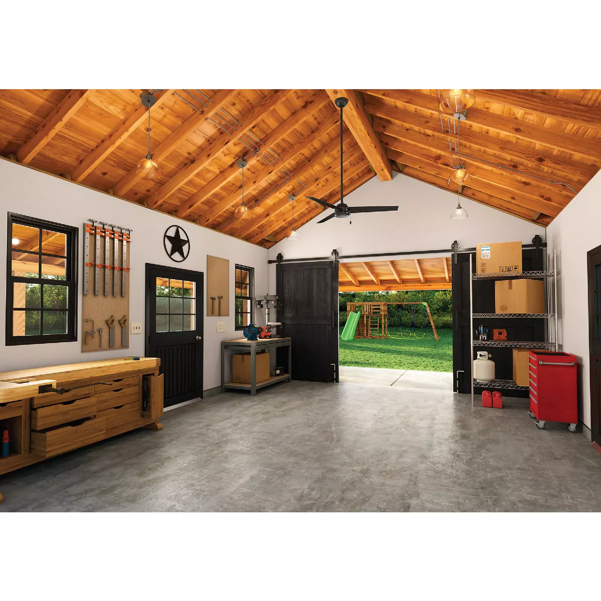 Hunter Cassius 52 In. Matte Black Damp Rated Ceiling Fan - photo 2