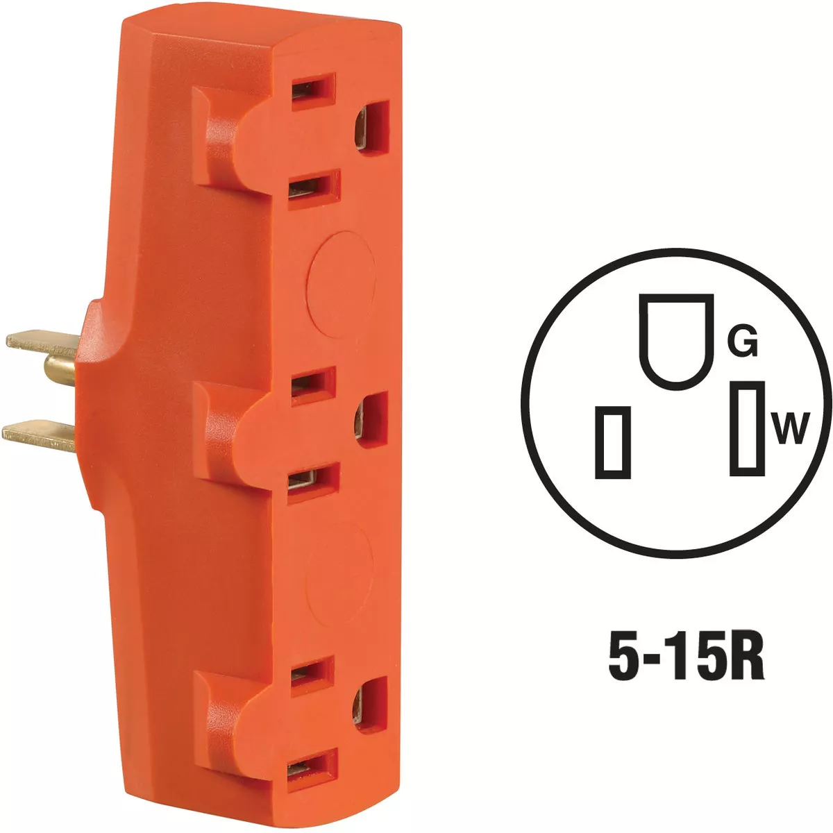 Leviton Orange 15A 3-Outlet Tap