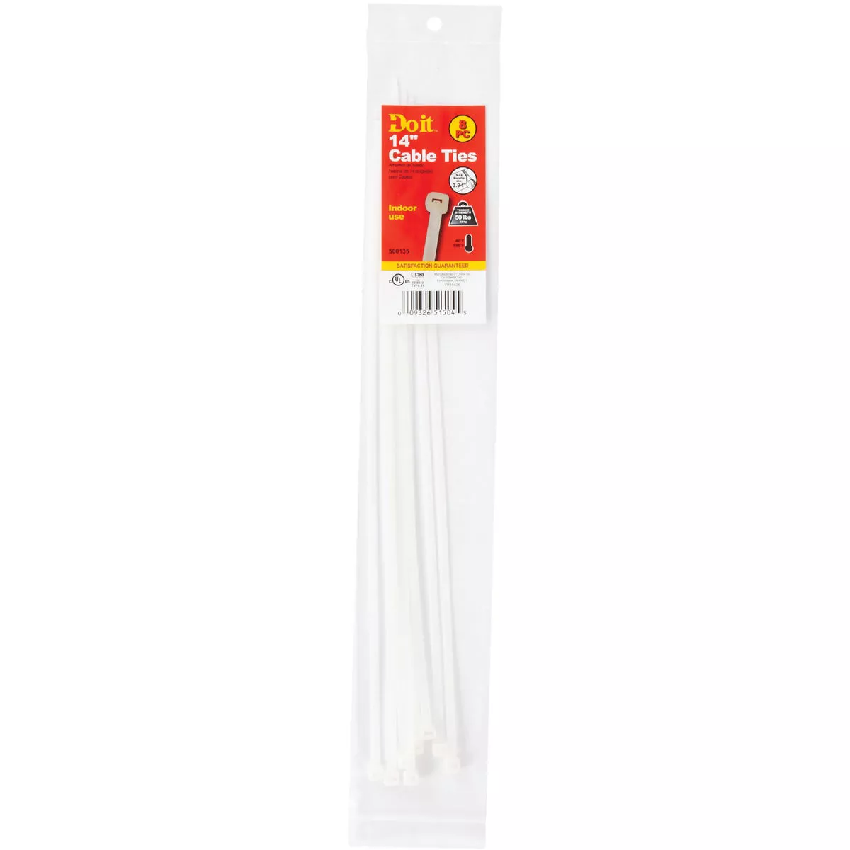 Do it Best 14 In. x 0.189 In. Natural Color Molded Nylon Cable Tie (8-Pack)