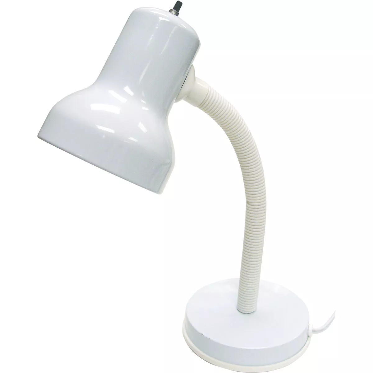 Satco White CFL 13W Gooseneck Desk Lamp