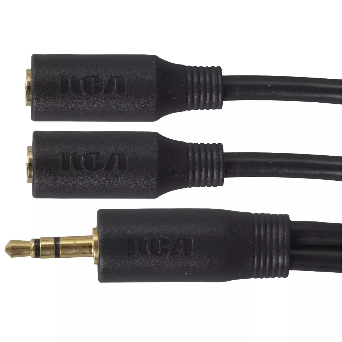 RCA 3 In. Single 3.5 mm Male Double 3.5 mm Female Y-Adapter - photo 3