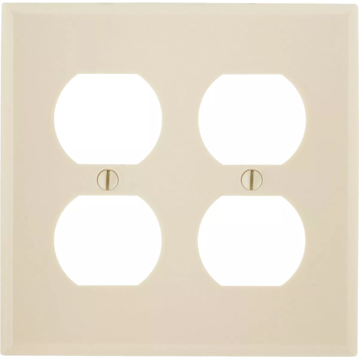 Leviton 2-Gang Smooth Plastic Outlet Wall Plate, Ivory
