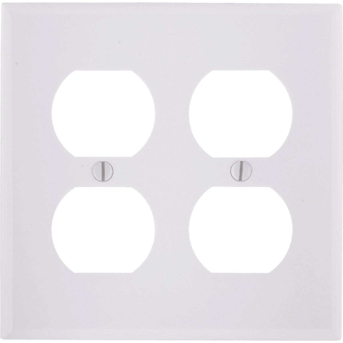 Leviton 2Gang Smooth Plastic Outlet Wall Plate, White Do it Best