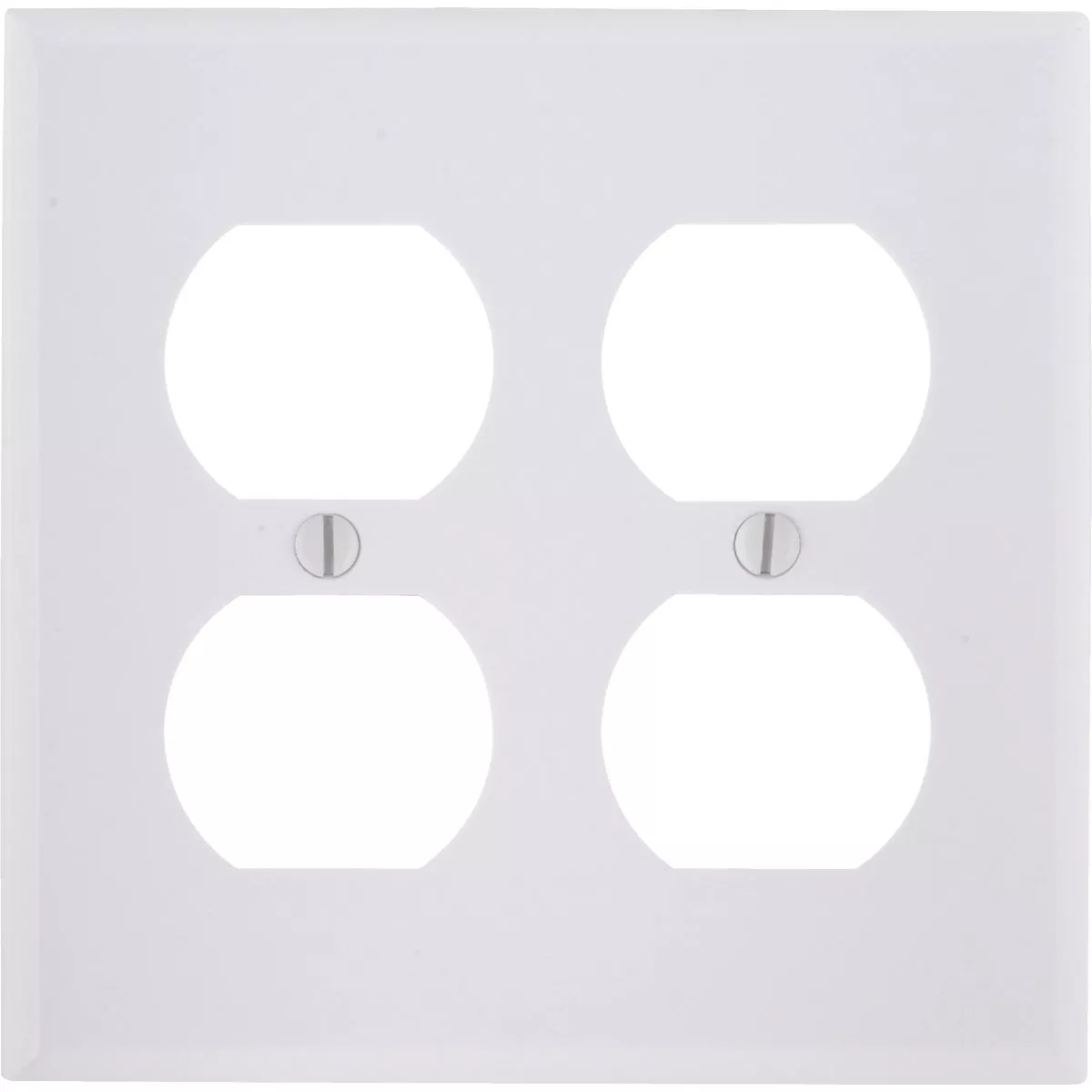 Leviton 2-Gang Smooth Plastic Outlet Wall Plate, White